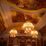 Ornate ceiling in the Free Serbian Church of St George