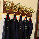 Fire uniforms hanging up