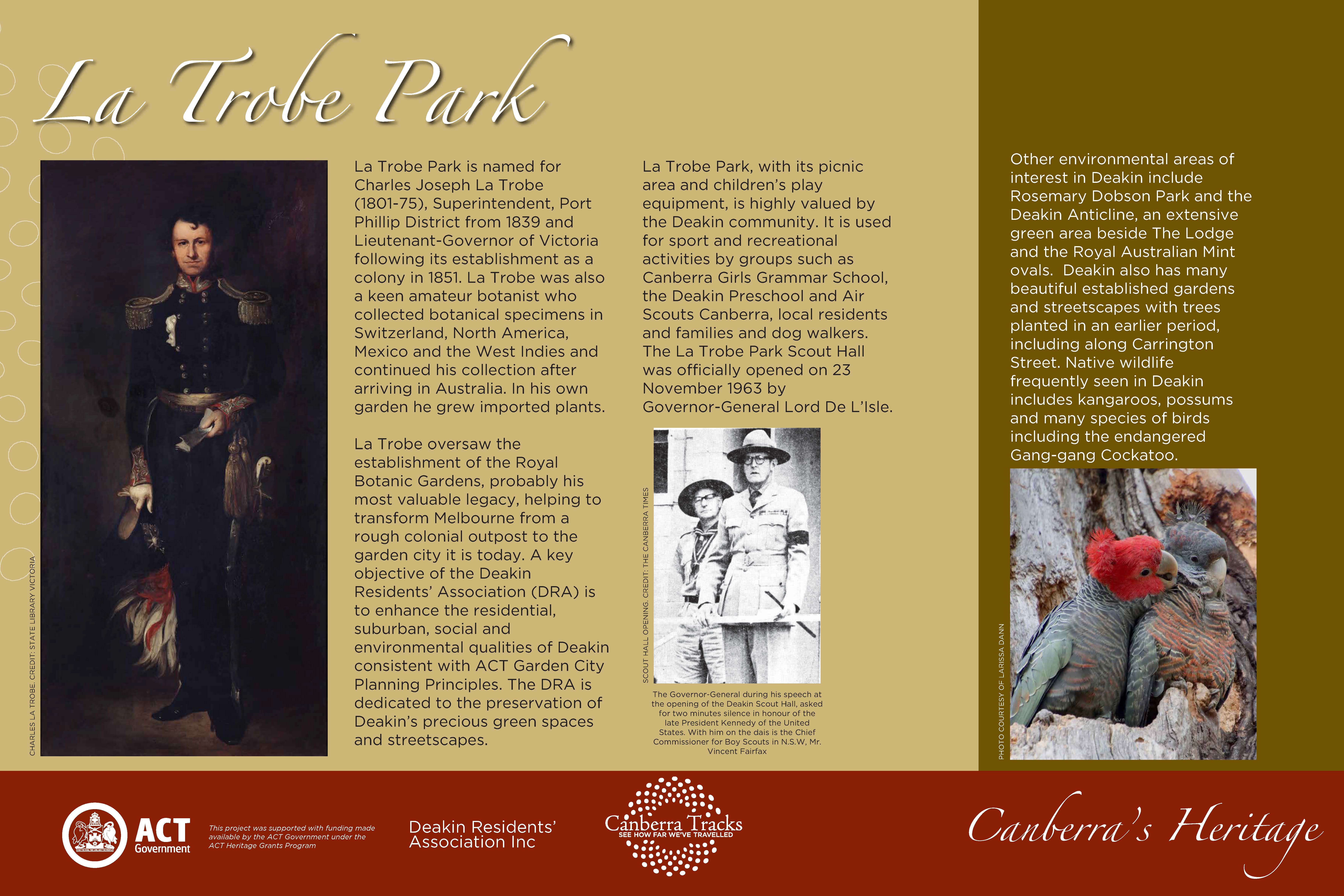 Latrobe Park sign - Click to view the full PDF version