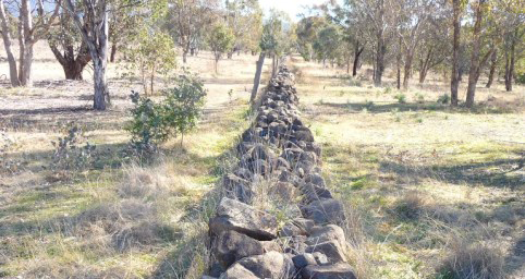 Dry stone wall in rural setting
